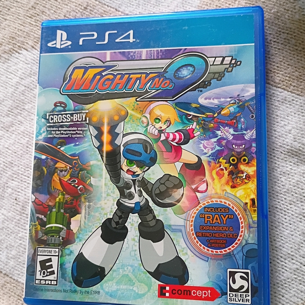 PS4 Game- Mighty No. 9 "Ray"expansion,Retro Hero DLC,artbook & 2 Sided poster